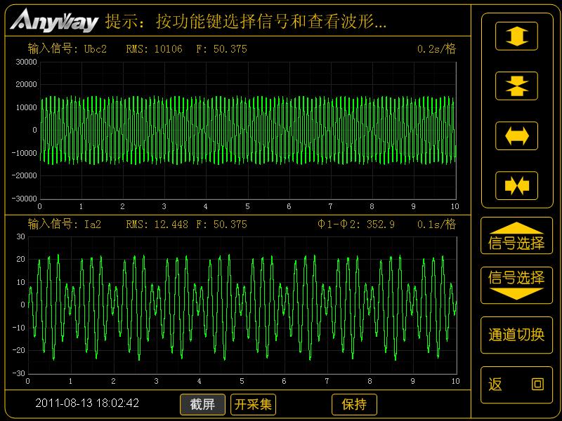 变频电量波形示例_定子叠频法热试验电压电流波形 变频电量波形示例_定子叠频法热试验电压电流波形