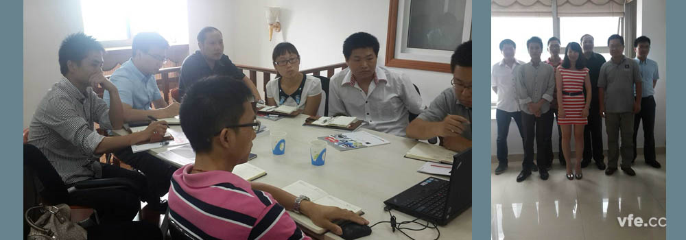 与信阳咏绎仪器仪表有限公司工作人员技术互换会现场