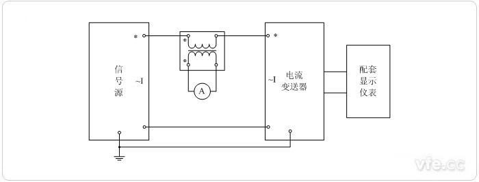 数字输出电流变送器校准接线图(电流互感器扩大尺度表量程) 数字输出电流变送器校准接线图(电流互感器扩大尺度表量程)