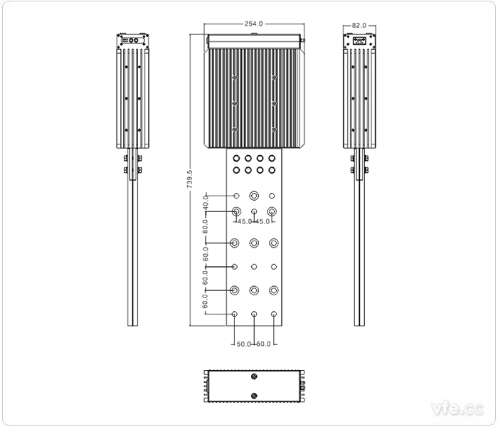 1000A、1500A、2000A刀片式SP变频功率传感器表形尺寸(单元：mm)