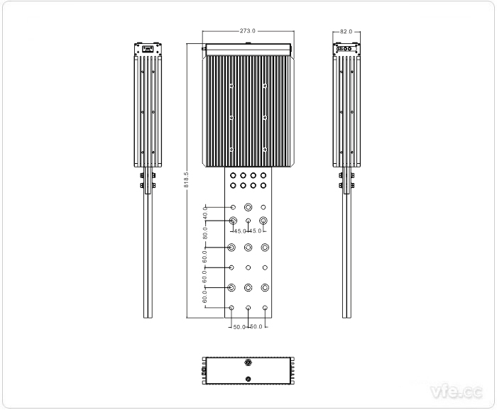 2500A、3000A、3500A刀片式SP变频功率传感器表形尺寸(单元：mm)